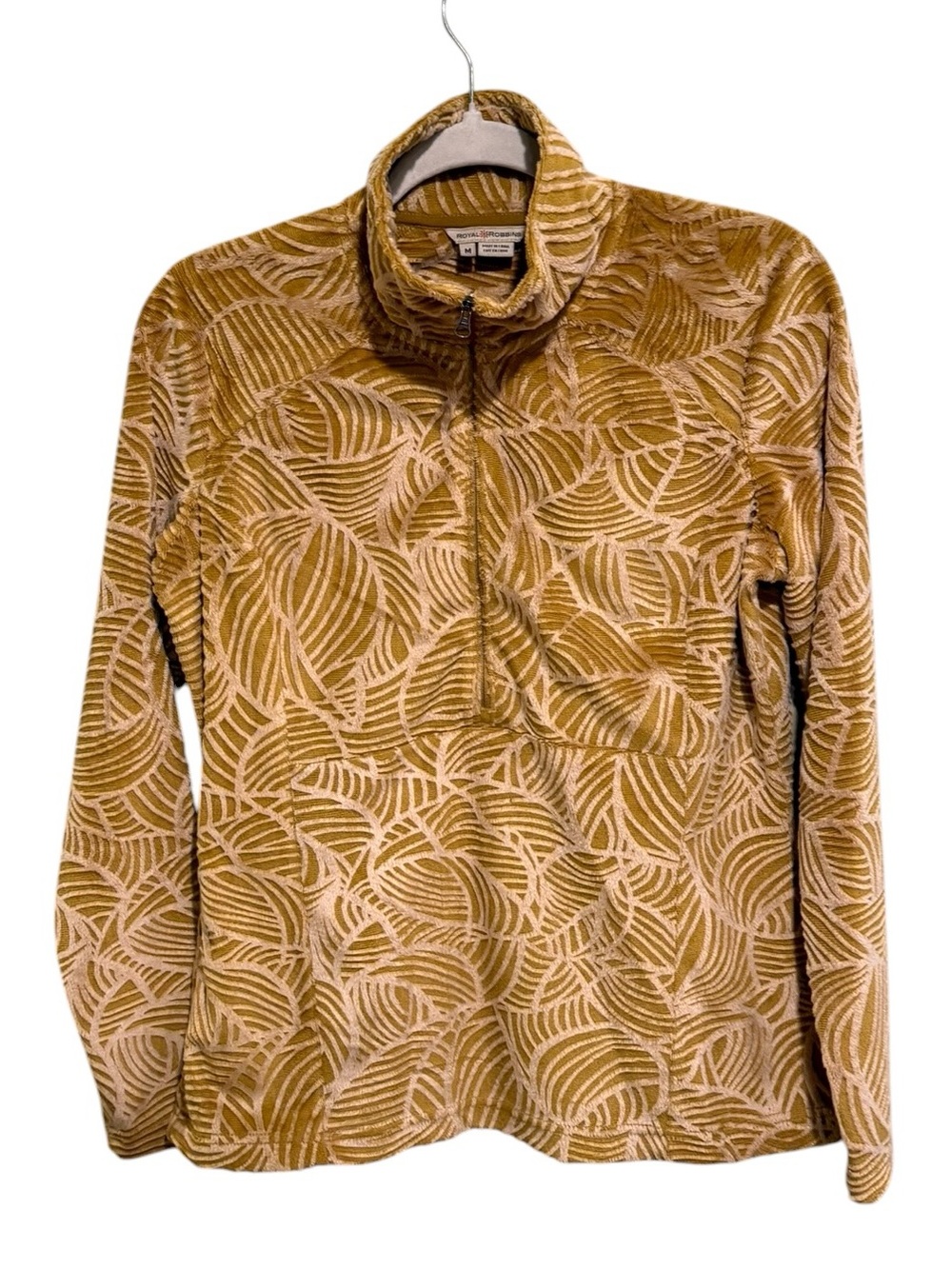 Royal Robbins Textured Zip-Front Pullover in Golden Yellow - Excellent Condition